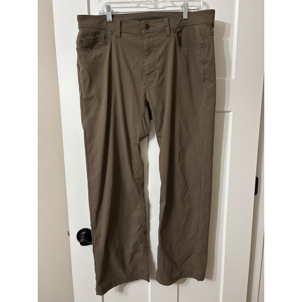 Prana Mens Slim Fit Lightweight Casual Travel Walking Pants Brown Size 36